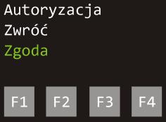 [65538]. Krok 1 2 3 4 5 6 7 Ekran terminala Opis Ekran startowy. Wybór funkcji wypożyczenia np. klawiszem F1. Identyfikacja użytkownika za pomocą karty lub PIN-u.