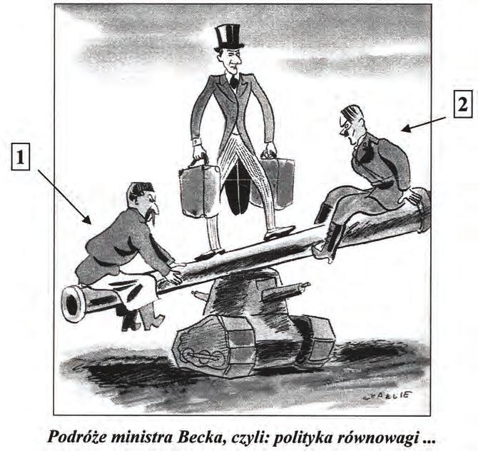 21 Zadanie 25. (4 pkt) Na podstawie rysunku opublikowanego w polskim czasopiśmie satyrycznym w 1939 r. wykonaj polecenia. [w:] Wróble na Dachu 1939, nr 3, okładka. A.