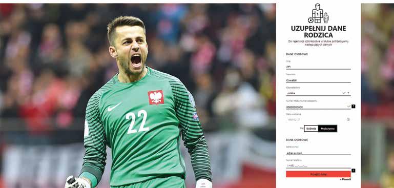 Formularz uzupełnienia danych osobowych rodzica Należy uzupełnić formularz danych osobowych rodzica, a następnie kliknąć w przycisk Przejdź dalej,