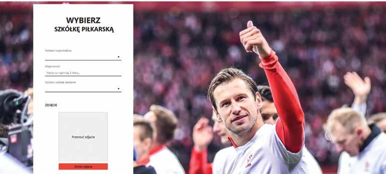 Formularz rejestracji dziecka w szkółce piłkarskiej Należy wybrać szkółkę piłkarską, do której składany będzie wniosek o potwierdzenie poprzez wprowadzenie województwa, miejscowości oraz jej oddziału.