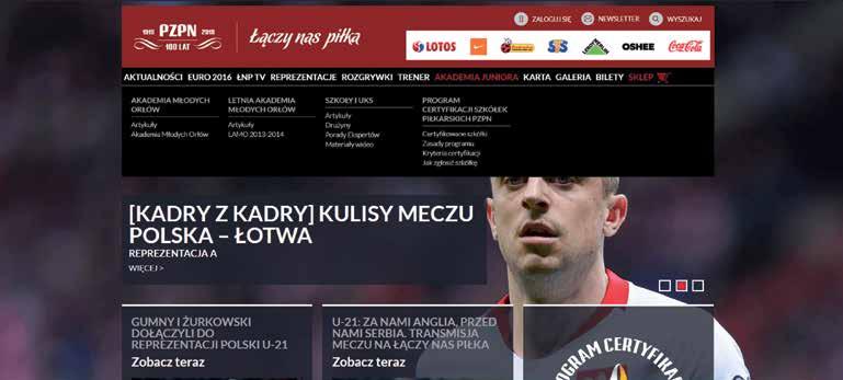 KROK 1 Rejestracja konta użytkownika na ŁNP i stworzenie profilu administratora Otwarcie przeglądarki internetowej i wejście na portal ŁączyNasPiłka.