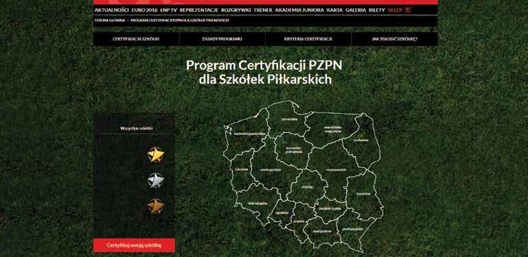 Strona logowania do serwisów internetowych Polskiego Związku Piłki Nożnej Należy kliknąć przycisk Certyfikuj swoją szkółkę, aby zostać przekierowanym do strony logowania do