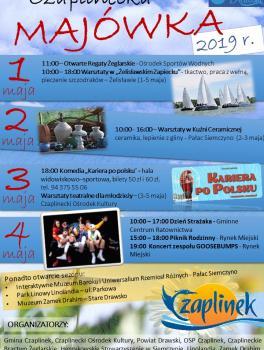 Published on Urząd Miejski w Czaplinku (http://czaplinek.pl) Strona główna > Czaplinecka Majówka 2019 Czaplinecka Majówka 2019 Data wydarzenia: 01.05.