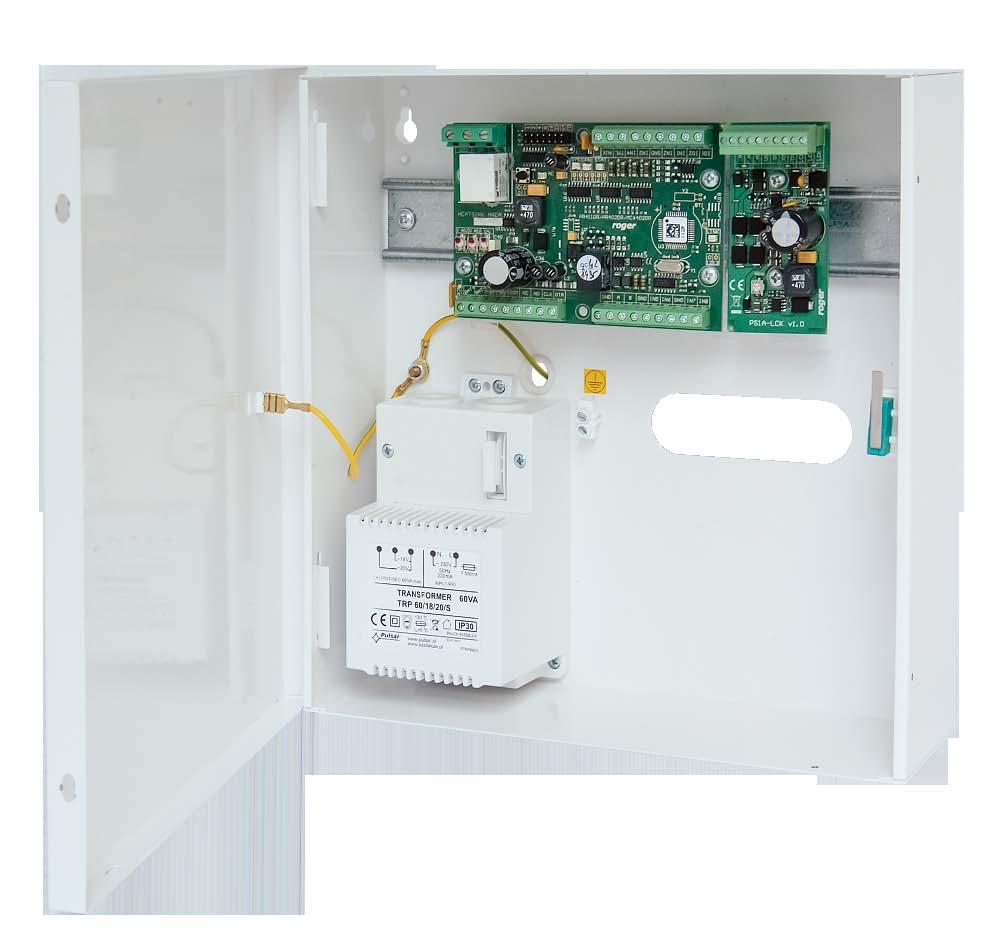 Zestaw MCX402-2-KIT Zestaw ekspandera dostępu na 2 przejścia. W skład zestawu wchodzi metalowa obudowa z transformatorem, pomocniczy moduł zasilacza oraz ekspander we/wy.