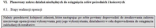 Należy przedstawić kolejność zdarzeń, które następując po sobie powinny doprowadzić do zrealizowania zakresu rzeczowego