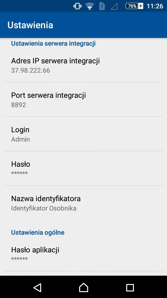 Następnie aby połączyć się z systemem RACS 5 przez urządzenie mobilne konieczne jest wpisanie w