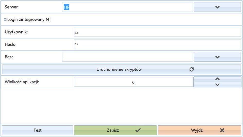 3. Konfiguracja Przycisk Konfiguracja służy do zmiany ustawień konfiguracyjnych: Serwer serwer, na którym znajduje się baza Comarch ERP XL.