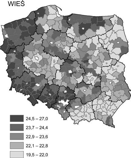 Ludność w wieku produkcyjnym niemobilnym w powiatach