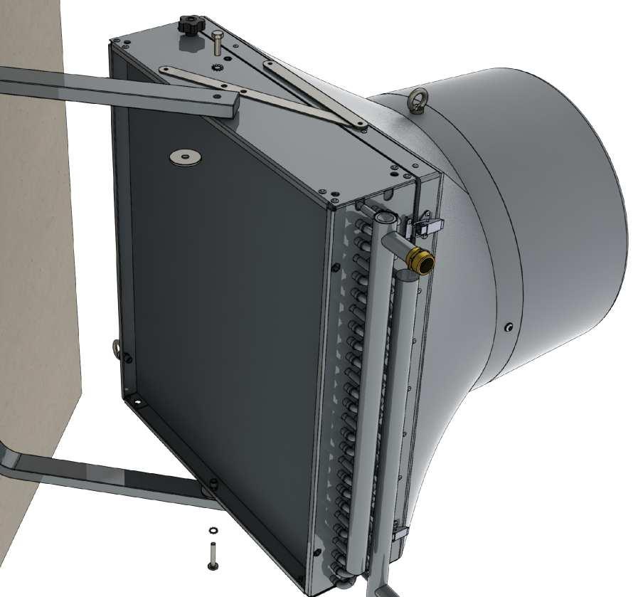 The AGRO bracket is not standard equipment of the heater. It is ordered separately and delivered together with elements necessary for its installation. Expansion bolts are not included in the set.