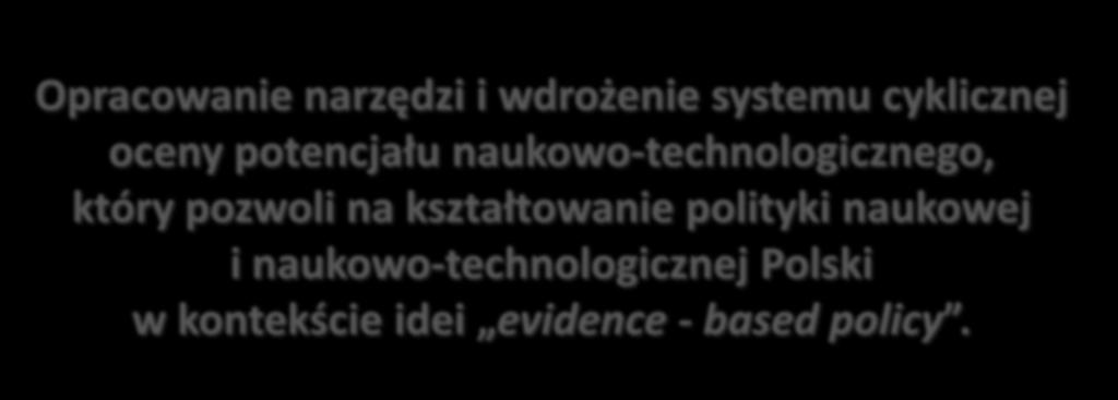 który pozwoli na kształtowanie polityki naukowej i