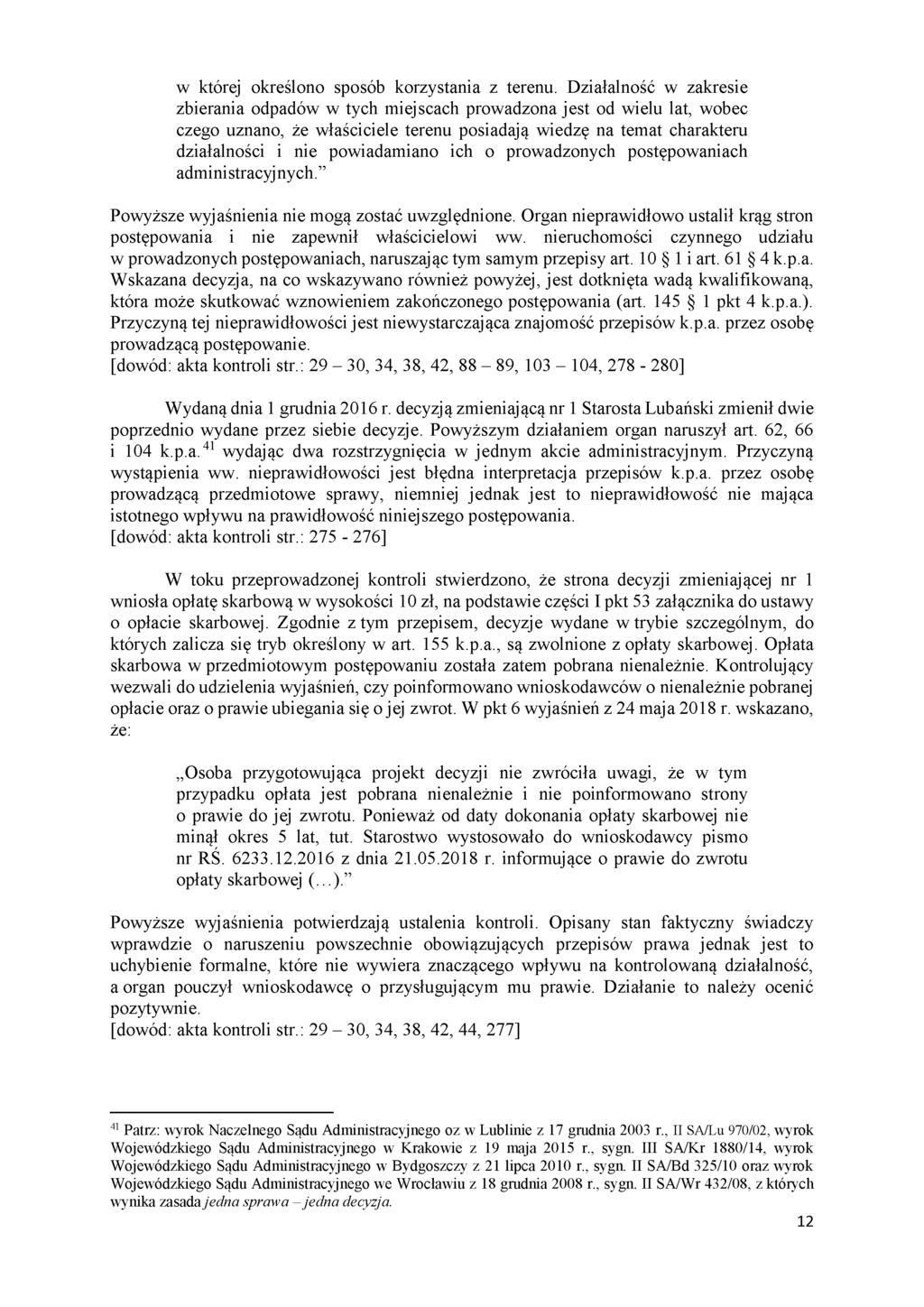 w której określono sposób korzystania z terenu.