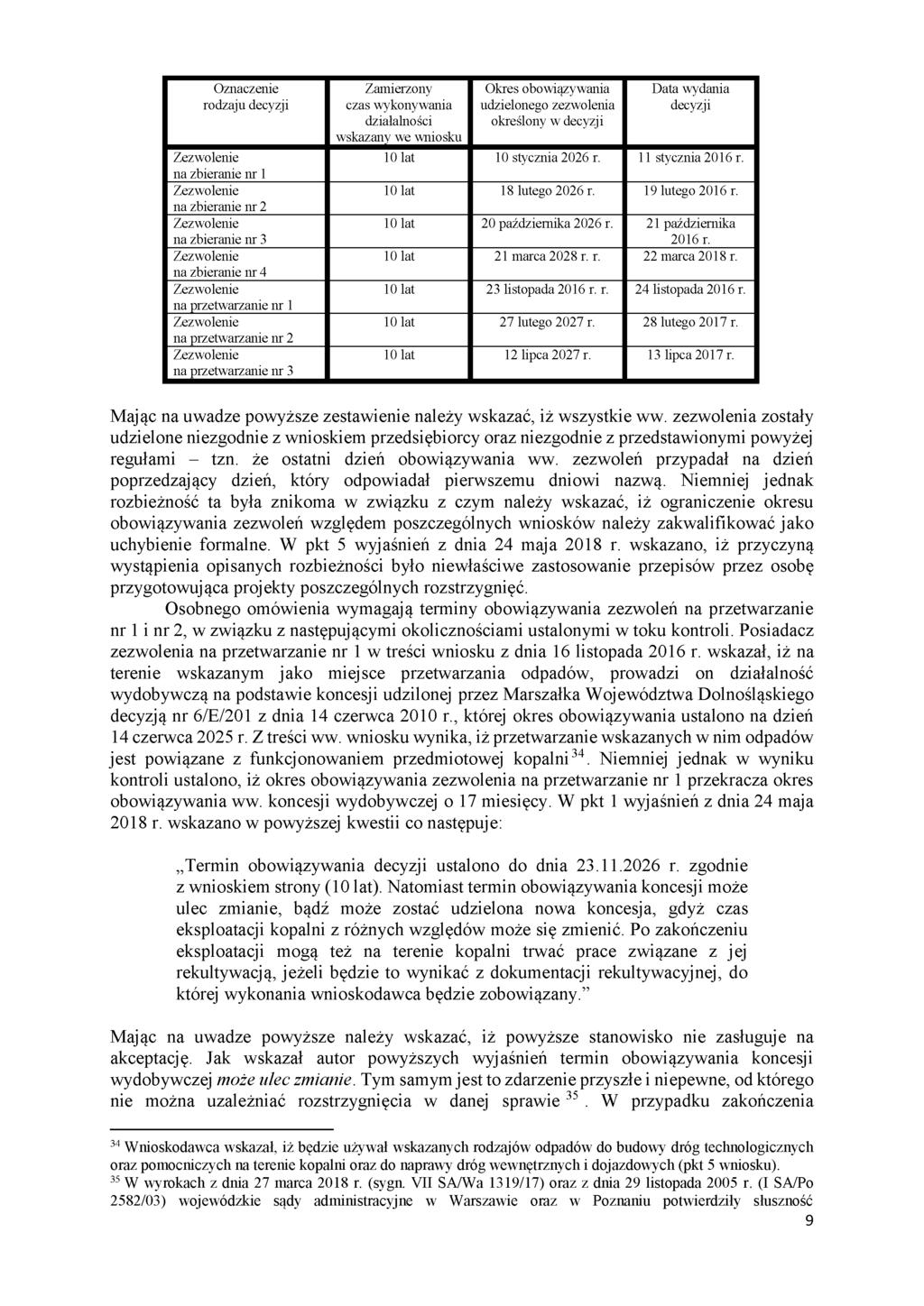 Oznaczenie rodzaju decyzji Zezwolenie na zbieranie nr 1 Zezwolenie na zbieranie nr 2 Zezwolenie na zbieranie nr 3 Zezwolenie na zbieranie nr 4 Zezwolenie na przetwarzanie nr 1 Zezwolenie na