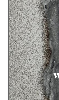 There are no porosity, cracks or other discontinuities on the surface of the weld. blacha Ti titaniumsheet wypływka flash zgrzeina welded joint Rys. 8. Zgrzeina nr 4 powierzchnia lica Fig. 8. Joint no 4 face of joint Rys.