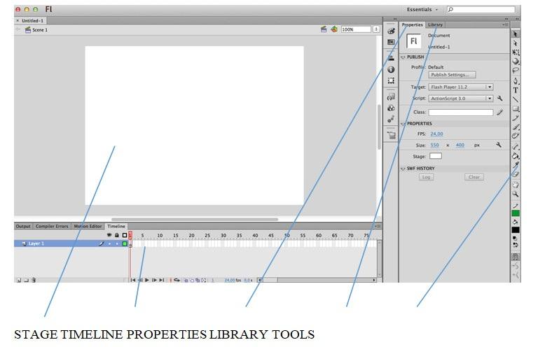 ActionScript. Aby stworzyć nowa aplikacje, wybieramy Plik > Nowy (File > New). Pracować będziemy z plikiem projektu Animate FLA. Pliki te maja rozszerzenie.