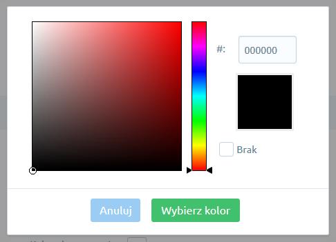 Rys. 9 Postępuj analogicznie dla pozostałych opcji kolorów. Kliknij przycisk Zapisz. 4. Odinstalowanie aplikacji Aby odinstalować całkowicie aplikację ze sklepu.
