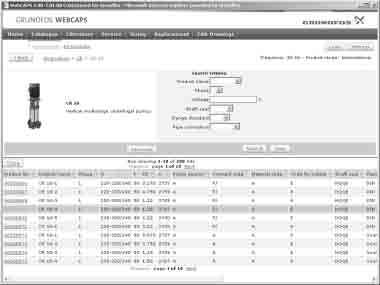 pl. WebCAPS zawiera szczegółowe informacje o ponad 185 000 produktach firmy Grundfos