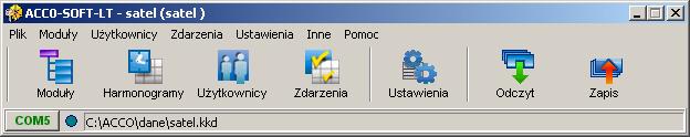 ACCO SATEL 29 1 w polu należy wpisać nazwę systemu. Pod nazwą tą zostanie zapisany plik konfiguracyjny w komputerze. Pole musi zostać wypełnione. 2 w polu można dodatkowo opisać system.