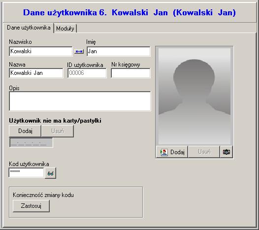 38 SATEL ACCO Rys. 26. Zakładka z danymi użytkownika w oknie UŻYTKOWNICY. 8.