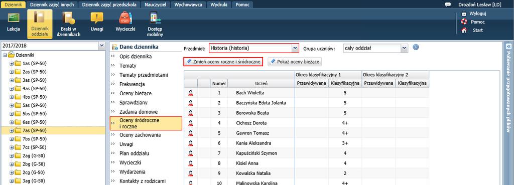 UONET+. Jak przygotować i wydrukować arkusze ocen i świadectwa? 8/19 3. W oknie Zmień oceny roczne wprowadź oceny i kliknij przycisk Zapisz.