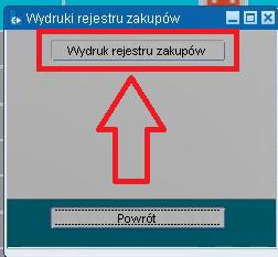 W zakładce VAT27 będzie przycisk wydruku rejestru VAT27. 25. Pojawi się okienko jak poniżej.