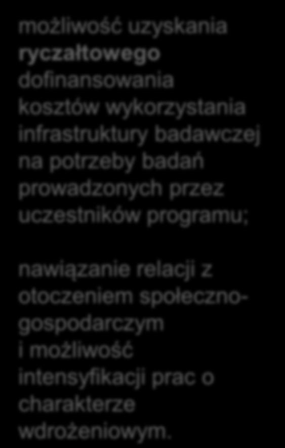 KORZYŚCI Z PROGRAMU JEDNOSTKI NAUKOWE PRZEDSIĘBIORCA DOKTORANT możliwość uzyskania ryczałtowego