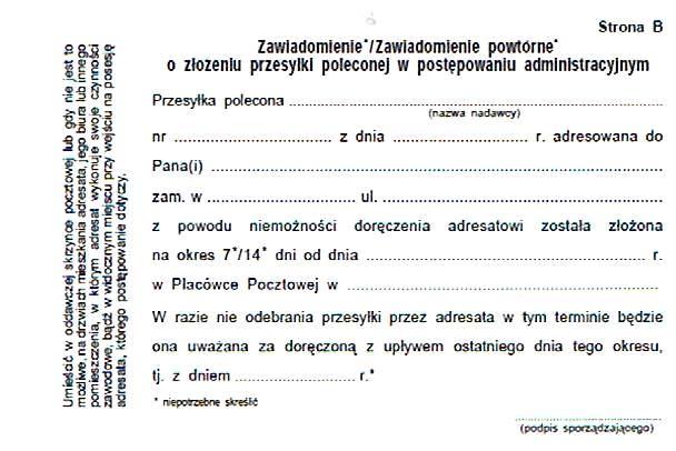 Zadanie 3. Na którym etapie realizacji usługi pocztowej jest wypełniany przedstawiony druk? A. Nadania. B. Segregacji. C. Doręczenia. D. Gromadzenia. Zadanie 4.