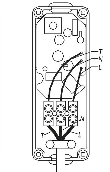 User s manual 4. Remove the connection cover as shown in fig.. 5. Perforate the flex holder (O) to allow the power supply wires to pass through.