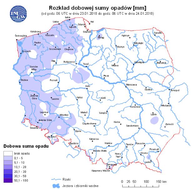 wody w rzekach Rozkład