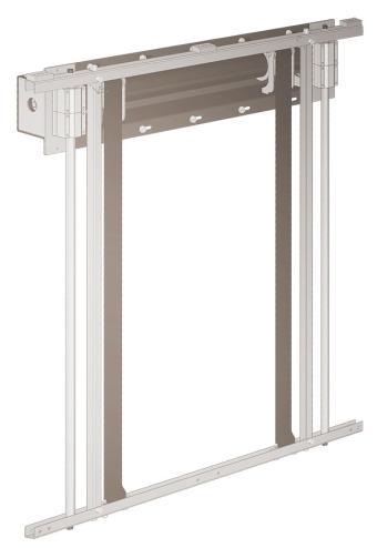 ART-LIFT Winda do monitorów LISTA ELEMENTÓW: Winda ART-LIFT (1 szt.) Przełącznik naścienny (1 szt.) Prowadnice szlifowane (2 szt.) Pionowe elementy ramki (2 szt.