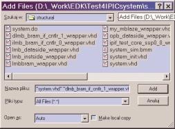 3. Wygenerować model systemu przeznaczony do symulacji poprzez funkcję z menu Simulation -> Generate Simulation HDL files. W wyniku działania generatora w katalogu.