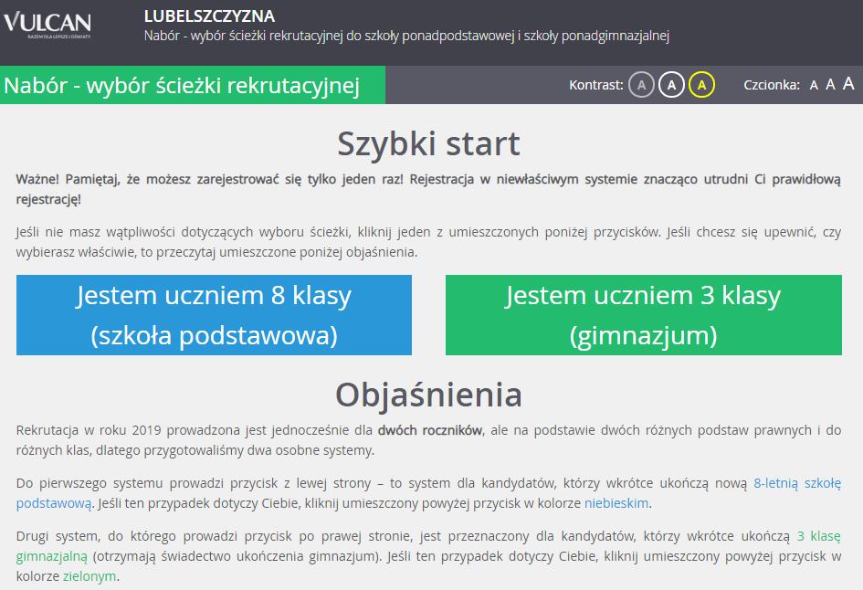 Na początku kandydat wybiera odpowiednią ofertę przeznaczoną albo