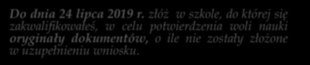 egzaminu zewnętrznego, jeśli ubiegasz się o przyjecie do szkoły prowadzącej kształcenie zawodowe również zaświadczenie lekarskie o braku