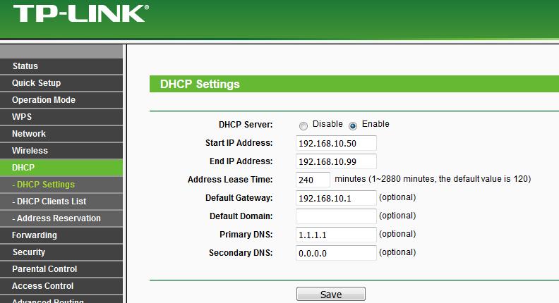 5. Konfiguracja serwera DHCP.