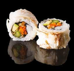 vegetables in tempura, tuna tartare
