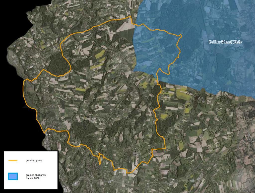 Rysunek 21. Obszary Natura 2000 na tle Gminy Hażlach. Źródło: www.geoserwis.gdos.gov.