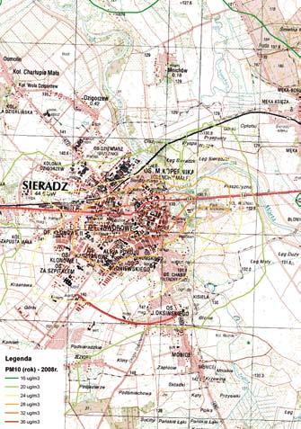 [st. C] Rys. III.13. Udział stanowisk z przekroczeniem D 24 =50µg/m 3 w ogólnej liczbie stanowisk pomiarowych pyłu zawieszonego w województwie łódzkim w 2008 r.