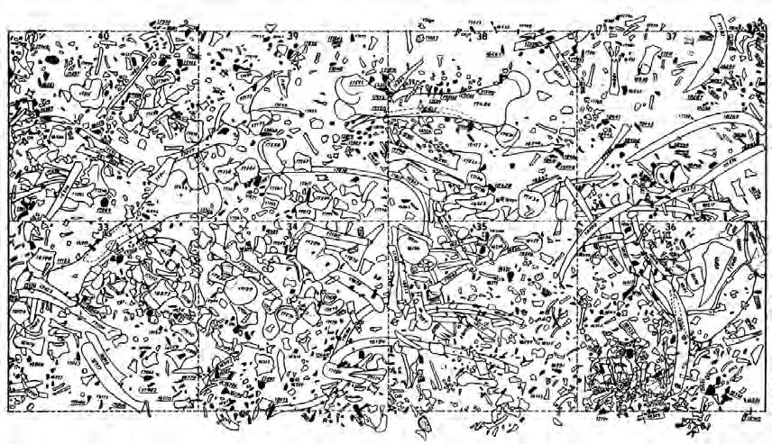Archeologické rozhledy LXXI 2019 123 Obr. 16. Ukázka Bohmersovy dokumentace výzkumu v Dolních Věstonicích roku 1942. Fig. 16. Sample of Bohmers s documentation from Dolní Věstonice (1942).