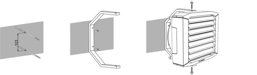 5.1. INSTALLATION AGRO BRACKET 45 60 45 The AGRO bracket makes it pssible t: Munt the device n the wall in vertical psitin r inclined at 45 r 60, Munt the device under the ceiling in hrizntal psitin
