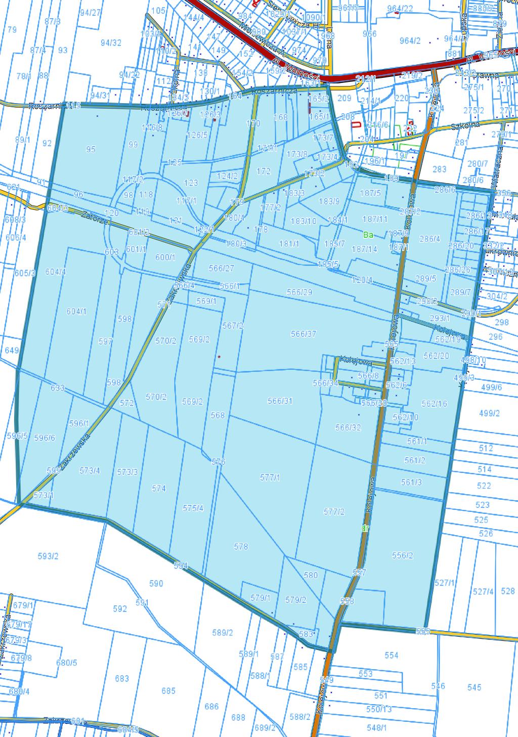 Jarocin - System Informacji Przestrzennej skala 1 : 5000