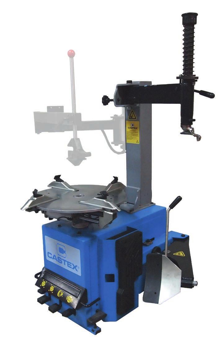 Montażownice / Tyre Changers Półautomatyczna montażownica CASC502 Semi-automatic tyre changer CASC502 Cechy montażownicy Półautomatyczna montażownica CASC502 to podstawowa wersja montażownicy do kół