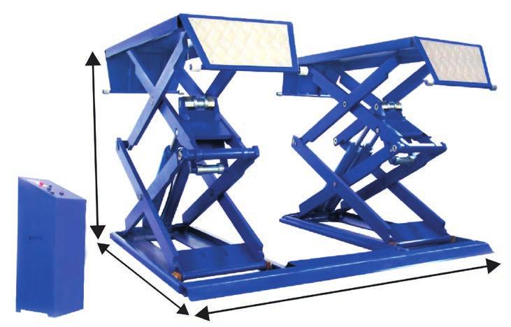 3000kg Particularly designed for surface mounted Max. working height 1830mm max. 1830 mm 4 hydraulic cylinders min.