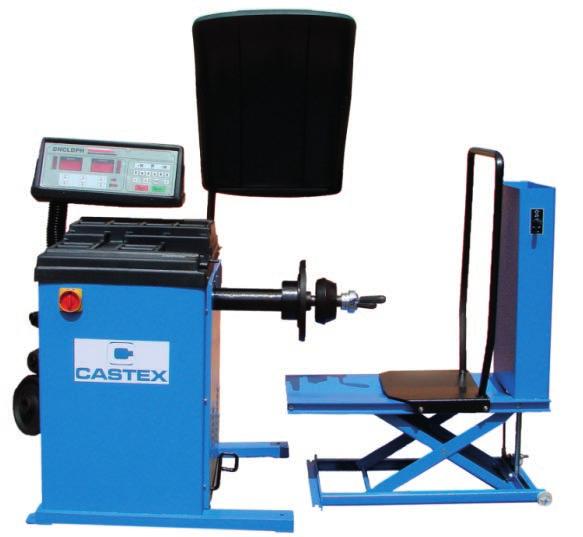 Półautomatyczna wyważarka CASB96B Semi-automatic wheel balancer CASB96B Cechy wyważarki Do kół aut osobowych, dostawczych i motocykli Wyświetlacz LED Funkcja autodiagnozy i autokalibracji maszyny