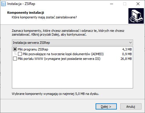 Jak wspomniano wcześniej, obie funkcjonalności są licencjonowane i aby je zainstalować należy posiadać na nie licencję (po ich wybraniu, w dalszych krokach instalacji program poprosi o podanie pliku
