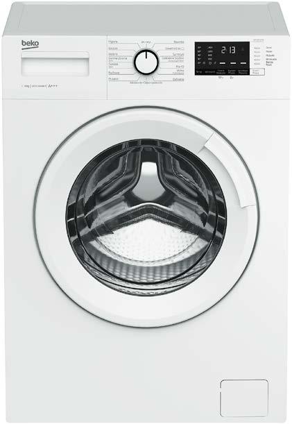 1380480 1000 Prędkość 4 kg Pojemność 34 cm 85 cm System AquaFusion BEKO WTV8712X0 Pralka ładowana od frontu Grzałka niklowana Wyświetlacz LCD