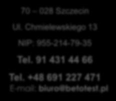 KONTAKT Oddział Szczecin 70 028 Szczecin Oddział Koszalin 75 342 Koszalin Oddział Gorzów 66