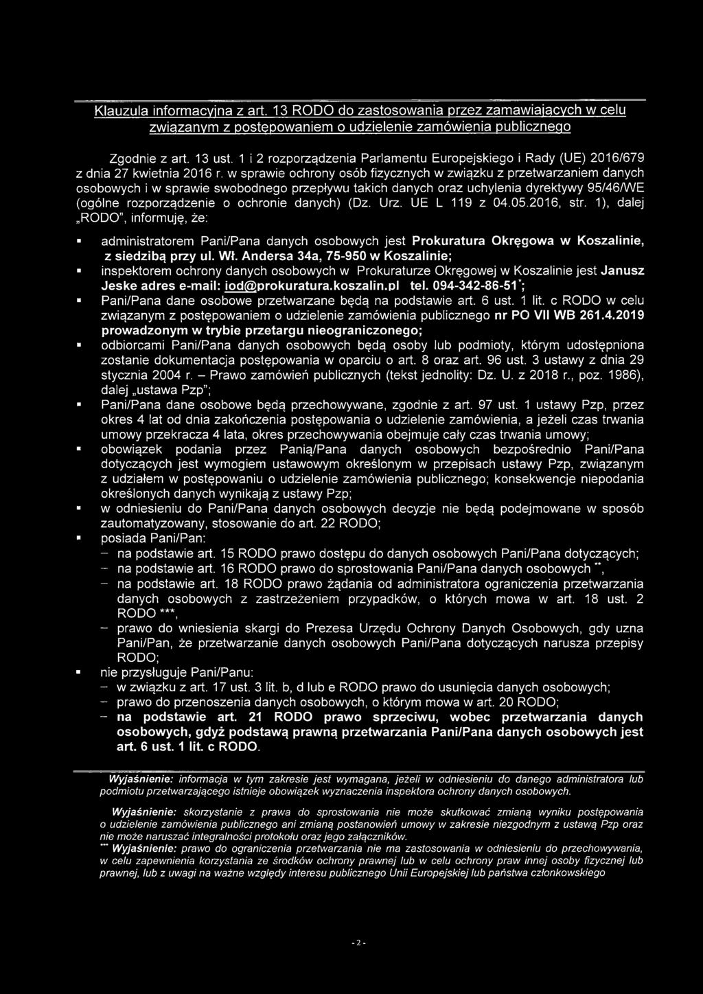 w sprawie ochrony osób fizycznych w związku z przetwarzaniem danych osobowych i w sprawie swobodnego przepływu takich danych oraz uchylenia dyrektywy 95/46/WE (ogólne rozporządzenie o ochronie
