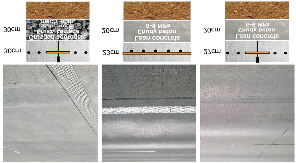 nawierzchni betonowych z uwzglêdnieniem szczelin poprzecznych lub ich braku (Rys. 2). W zakresie odcinka autostrady A4 przebadano ró ne typy nawierzchni betonowych (Rys.