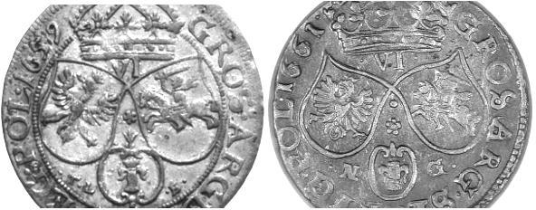16 POZNAŃ 1661 (P61) Działalność mennicy poznańskiej w tym okresie koncentruje się głównie na produkcji półtoraków, szóstaków oraz dwudukatów koronnych.