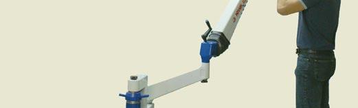 First: built in trapezoidal screw (jack screw) in the column enables the operator