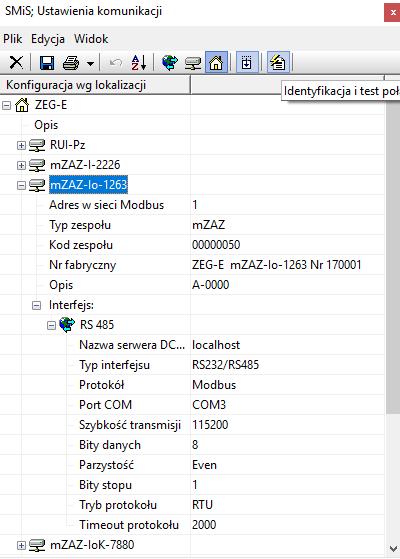 Urządzenia serii mzaz mogą być włączone do zdalnej komunikacji i obsługi w systemie pracującym pod nadzorem oprogramowania monitorującego SMiS.